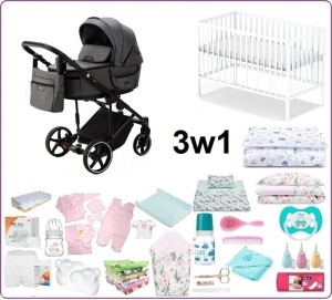 Mega Wyprawka z wózkiem Adamex Zico New  3w1