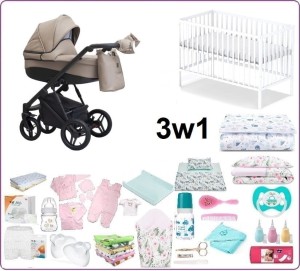 Mega Wyprawka z wózkiem Paradise Baby FX 3w1