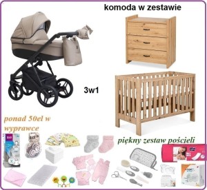 Boho Wyprawka z wózkiem Paradise Baby FX 3w1