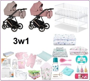 Mega Wyprawka z wózkiem Paradise Baby VR 3w1