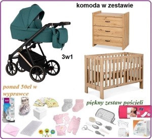 Boho Wyprawka z wózkiem Paradise Baby VR 3w1