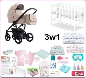 Mega Wyprawka z wózkiem Bebetto Luca 3w1