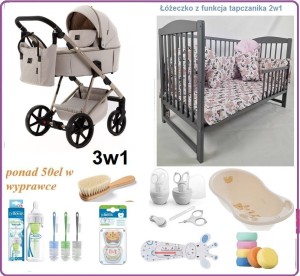 Mega Wyprawka PLUS z wózkiem Adamex Delta Natura 3w1